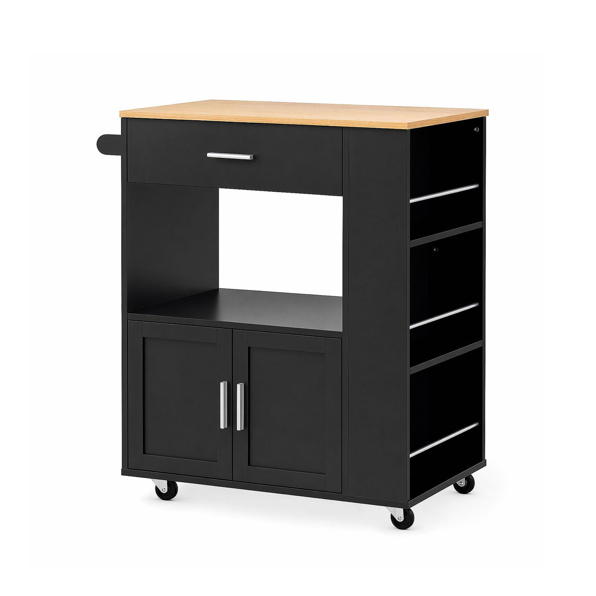 Artiss Kitchen Island Trolley Rolling Serving Cart Storage Cart Shelf Towel Rack