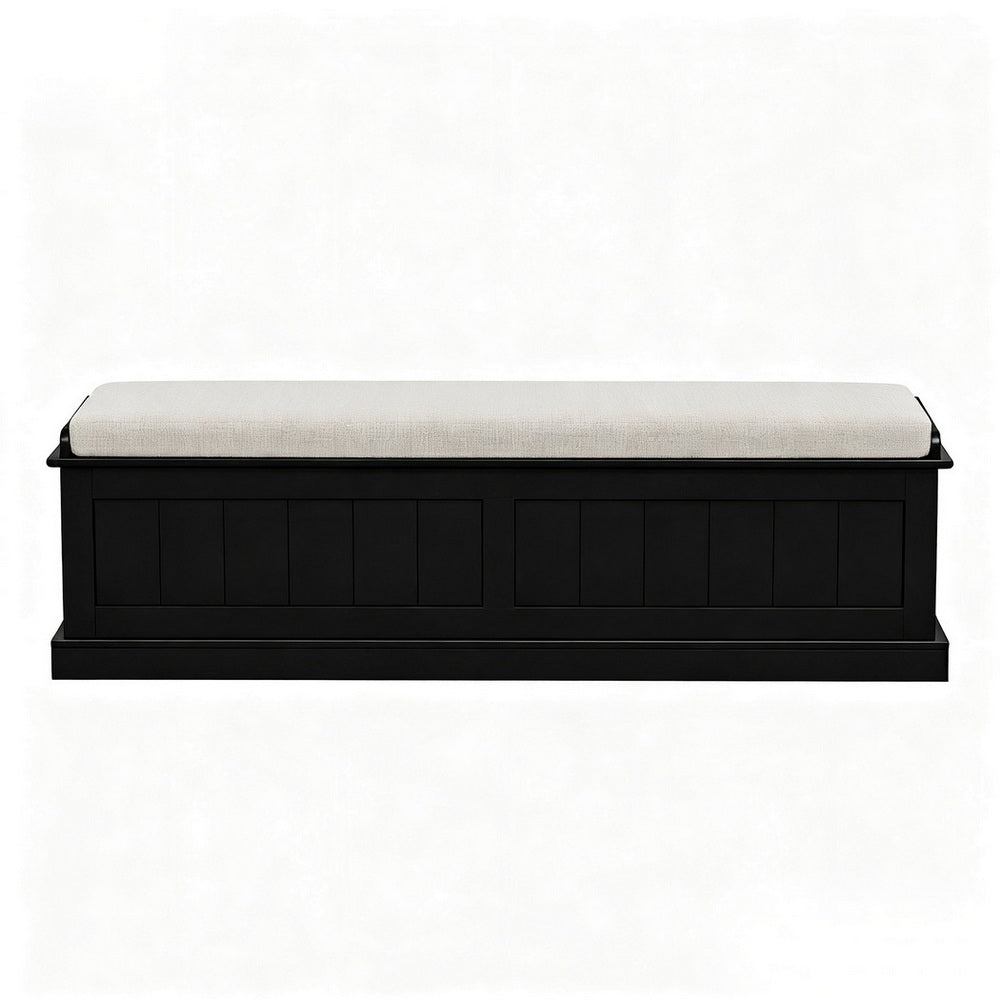 Artiss Storage Ottoman Blanket Box 140cm Fluted Black