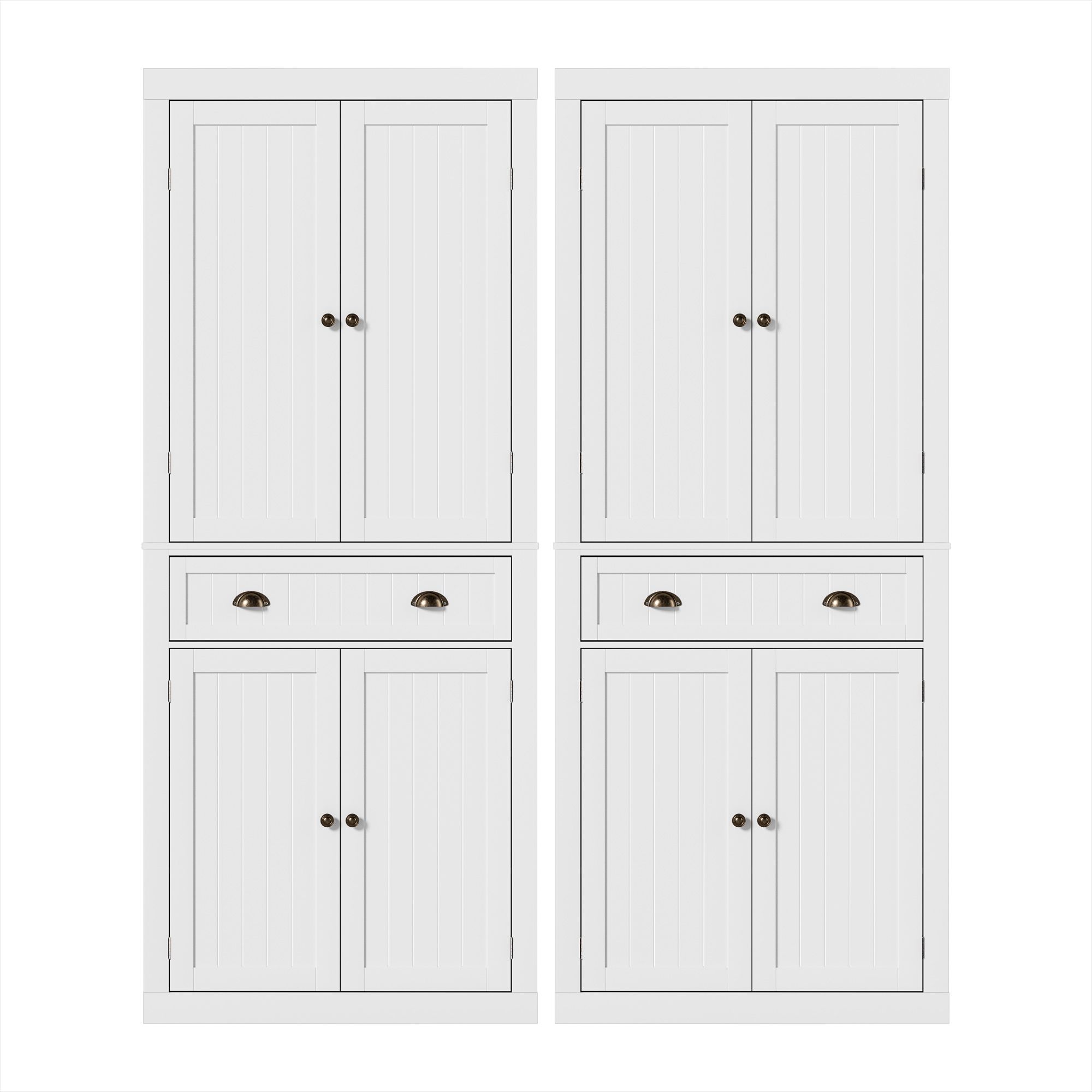 Artiss 2x Buffet Sideboard Cabinet 6-Tier Storage Pantry Cupboard Drawer White