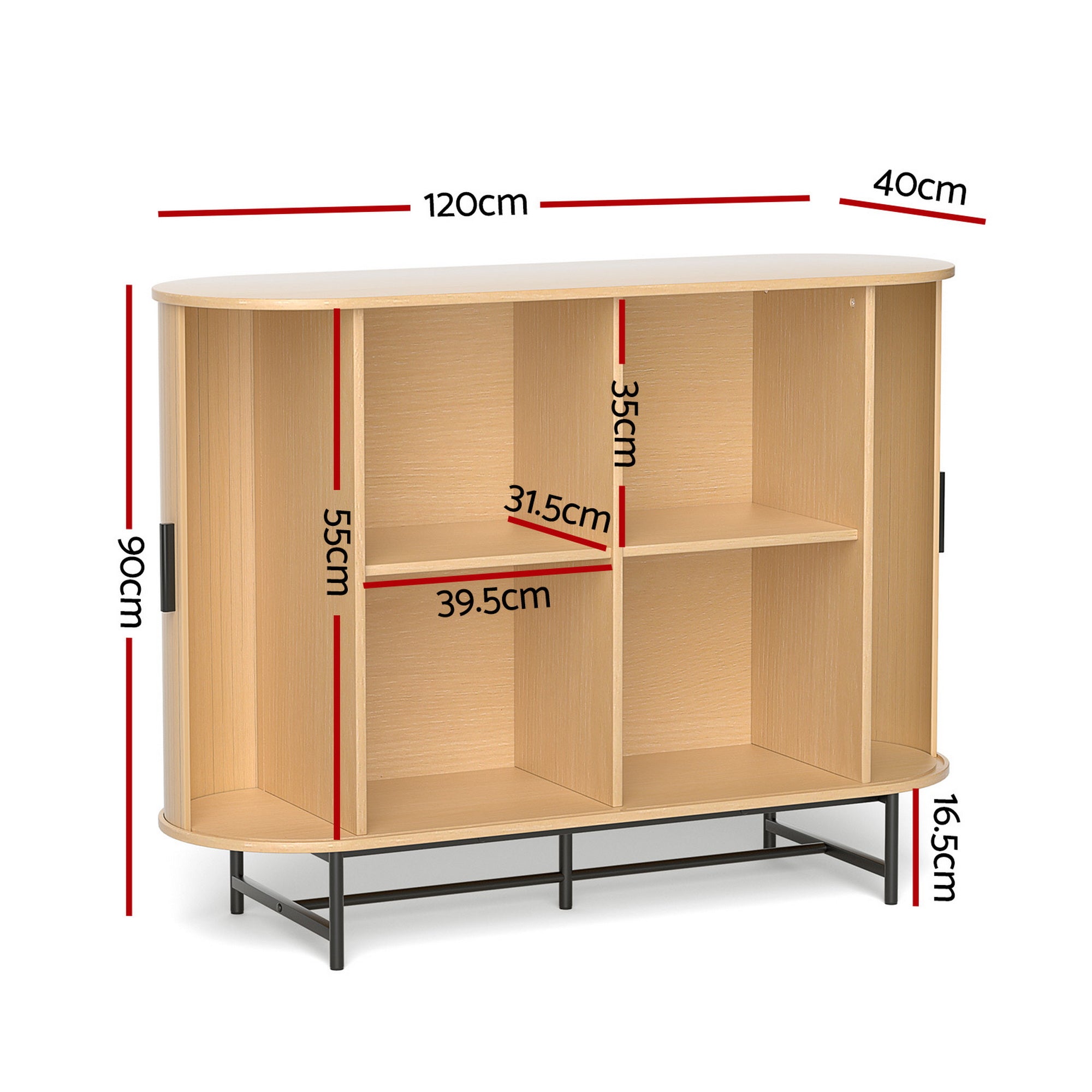 Artiss Buffet Sideboard Sliding Doors - PIIA Oak