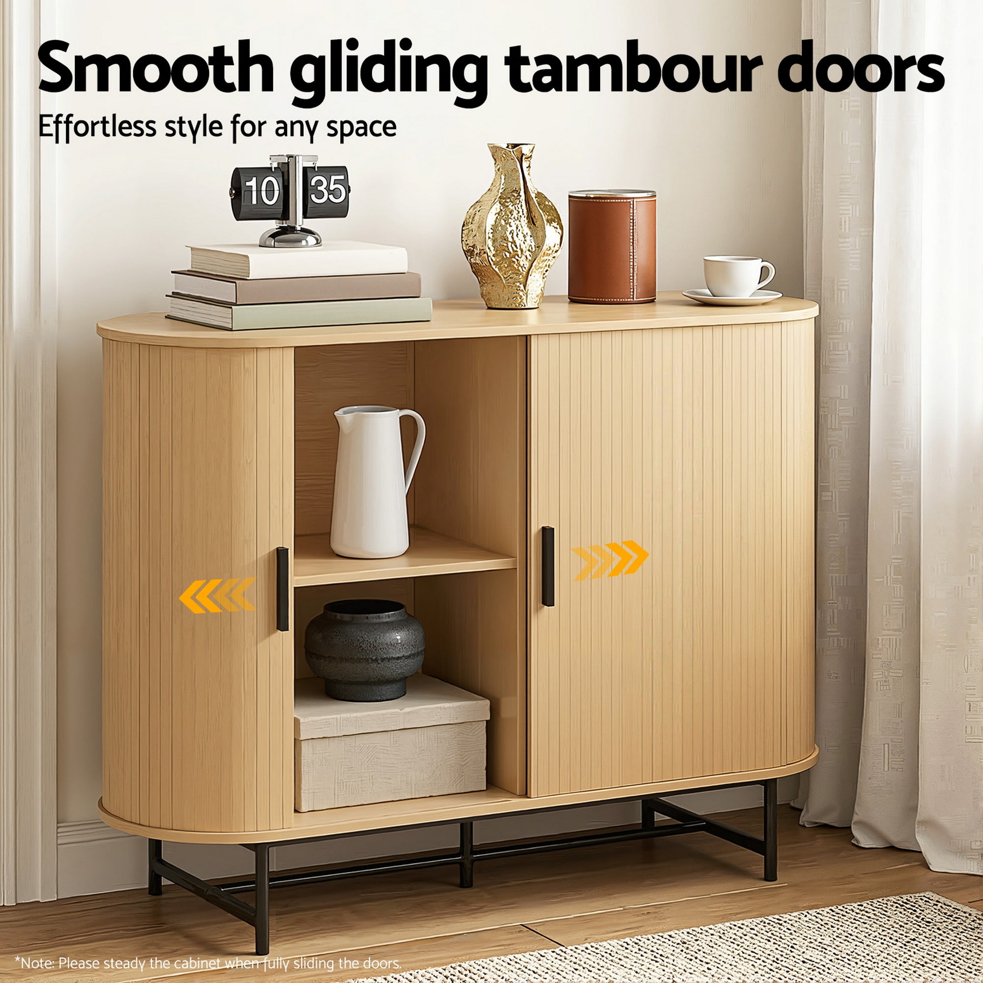 Artiss Buffet Sideboard Sliding Doors - PIIA Oak