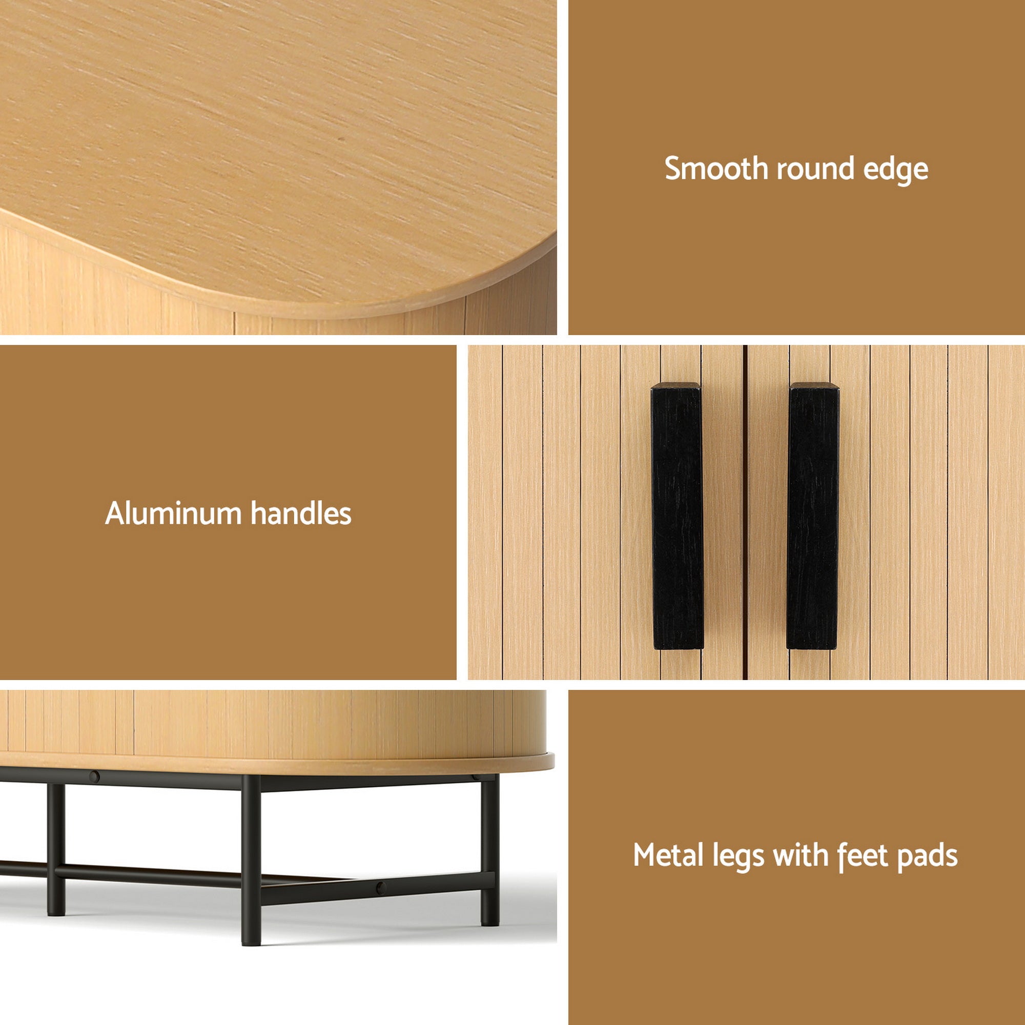Artiss Buffet Sideboard Sliding Doors - PIIA Oak