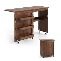 Artiss Folding Sewing Table Sewing Machine Desk Multi-functional Rolling Work