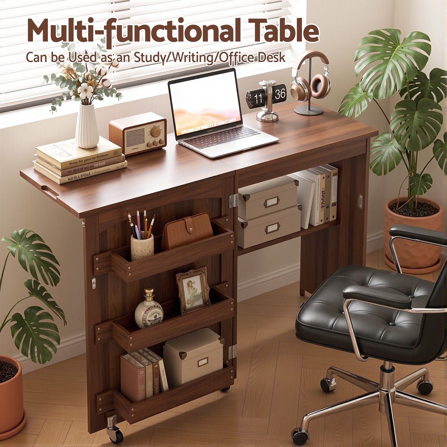Artiss Folding Sewing Table Sewing Machine Desk Multi-functional Rolling Work