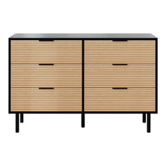 Artiss 6 Chest of Drawers Dresser Table Black&Pine