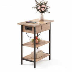 Artiss Coffee Table Side Bedside End Table Charging Station Flip-Top Storage 60cm Wood