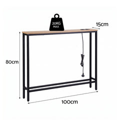 Artiss Console Table Entryway Hallway Display Desk Charging Station Wood