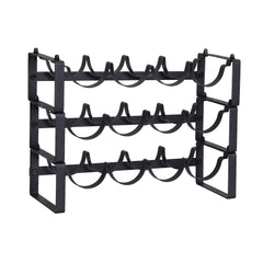 Artiss 3-Tier Wine Rack Metal Freestanding 12 Bottles Modular Countertop Wine Display Shelf Black
