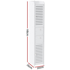 Artiss 2X Bathroom Toilet Storage Cabinet Laundry Tallboy Cupboard