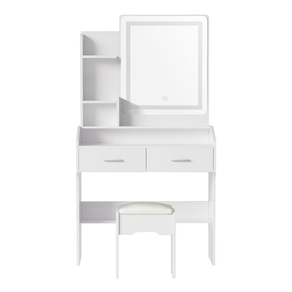 Artiss Dressing Table Set Stool Led White Doria