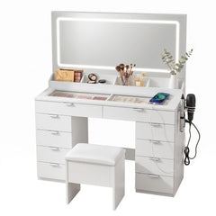 Artiss Dressing Table Makeup Vanity Desk Large LED Mirror 10 Drawers Power