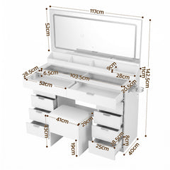Artiss Dressing Table Makeup Vanity Desk Large LED Mirror 10 Drawers Power