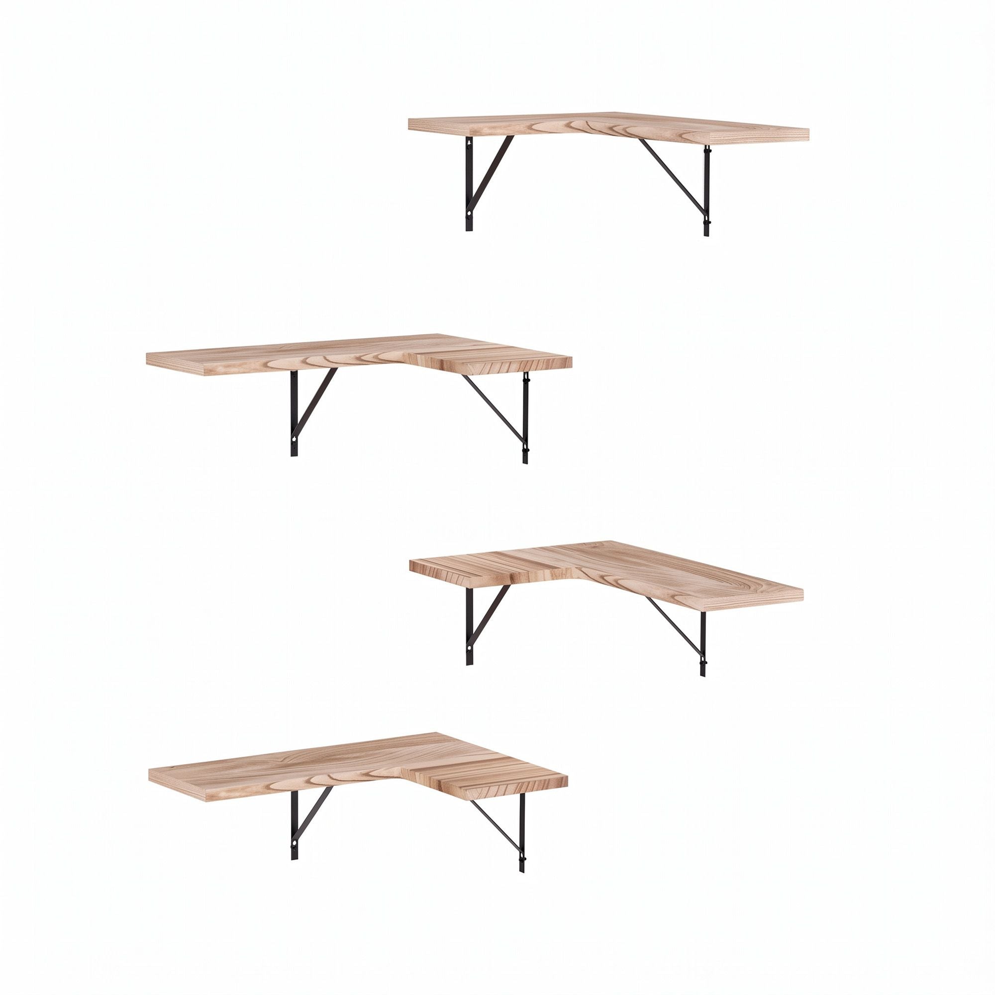 Artiss Floating Wall Shelf Corner Shelves Set of 4 Wood