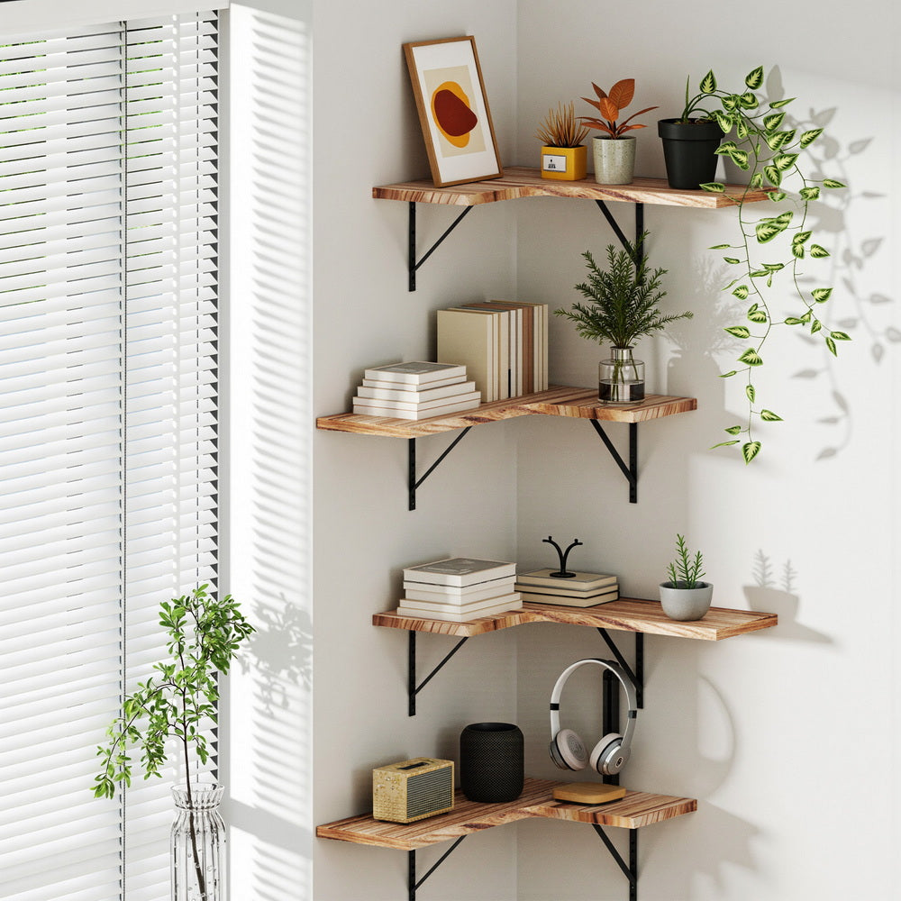 Artiss Floating Wall Shelf Corner Shelves Set Free Delivery