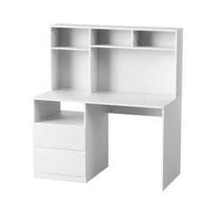 Artiss Computer Desk Office Study Desks Table Bookshelf Drawer White 120cm