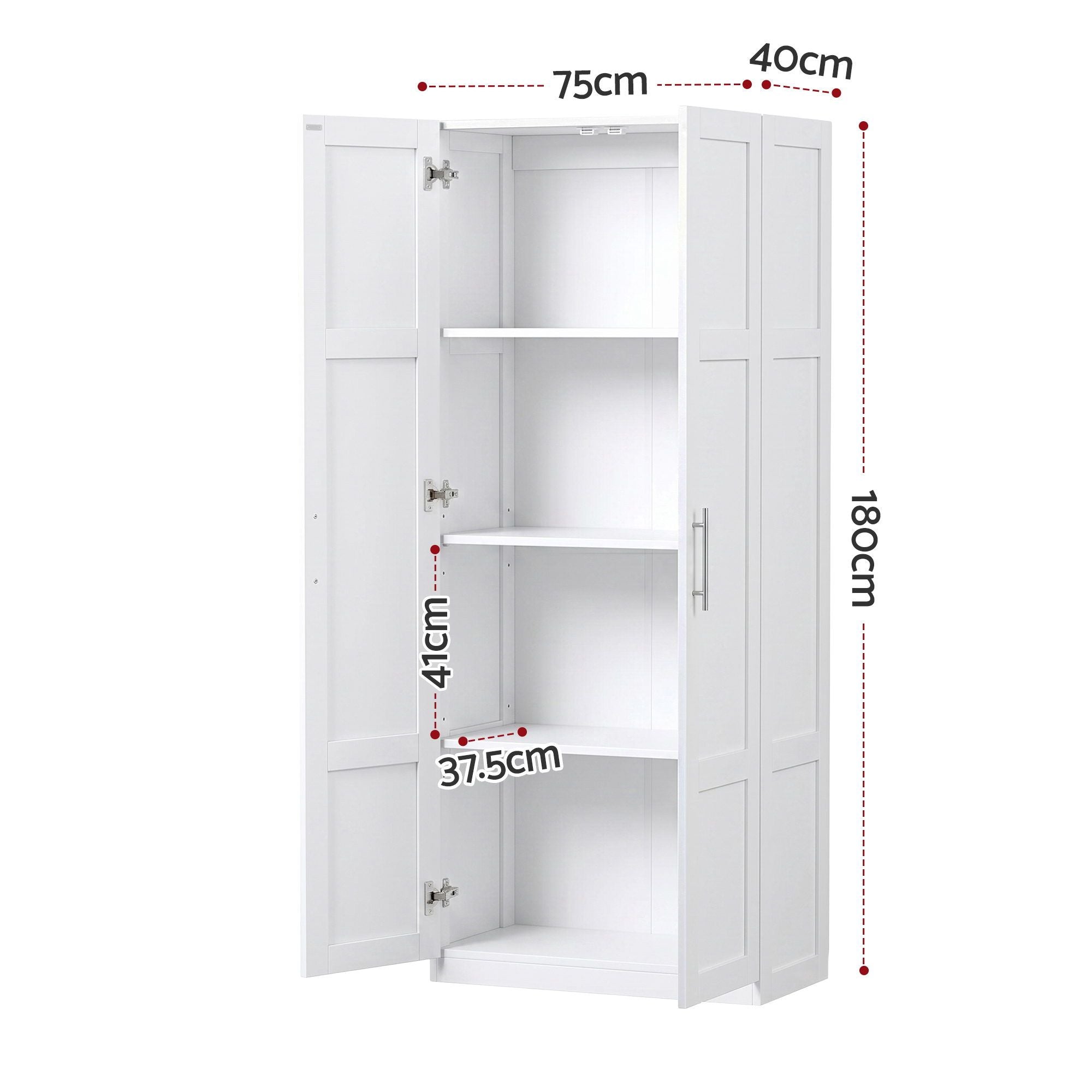 Artiss 2x Buffet Sideboard Cabinet Pantry Hutch Kitchen Storage Organiser White