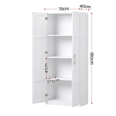 Artiss 2x Buffet Sideboard Cabinet Pantry Hutch Kitchen Storage Organiser White