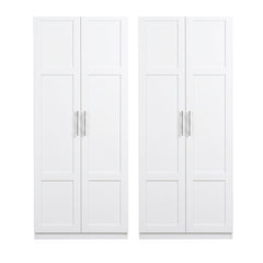 Artiss 2x Buffet Sideboard Cabinet Pantry Hutch Kitchen Storage Organiser White