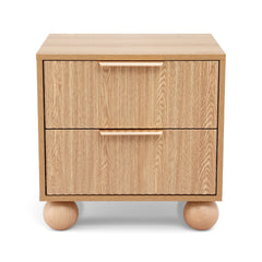 Artiss Rattan Bedside Table 2 Drawers Pine