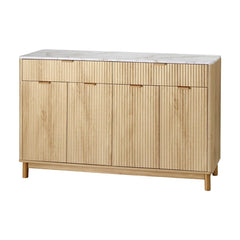 Artiss Buffet Sideboard Cabinet Kitchen Storage Cupboard Marble 2 Drawers Pine