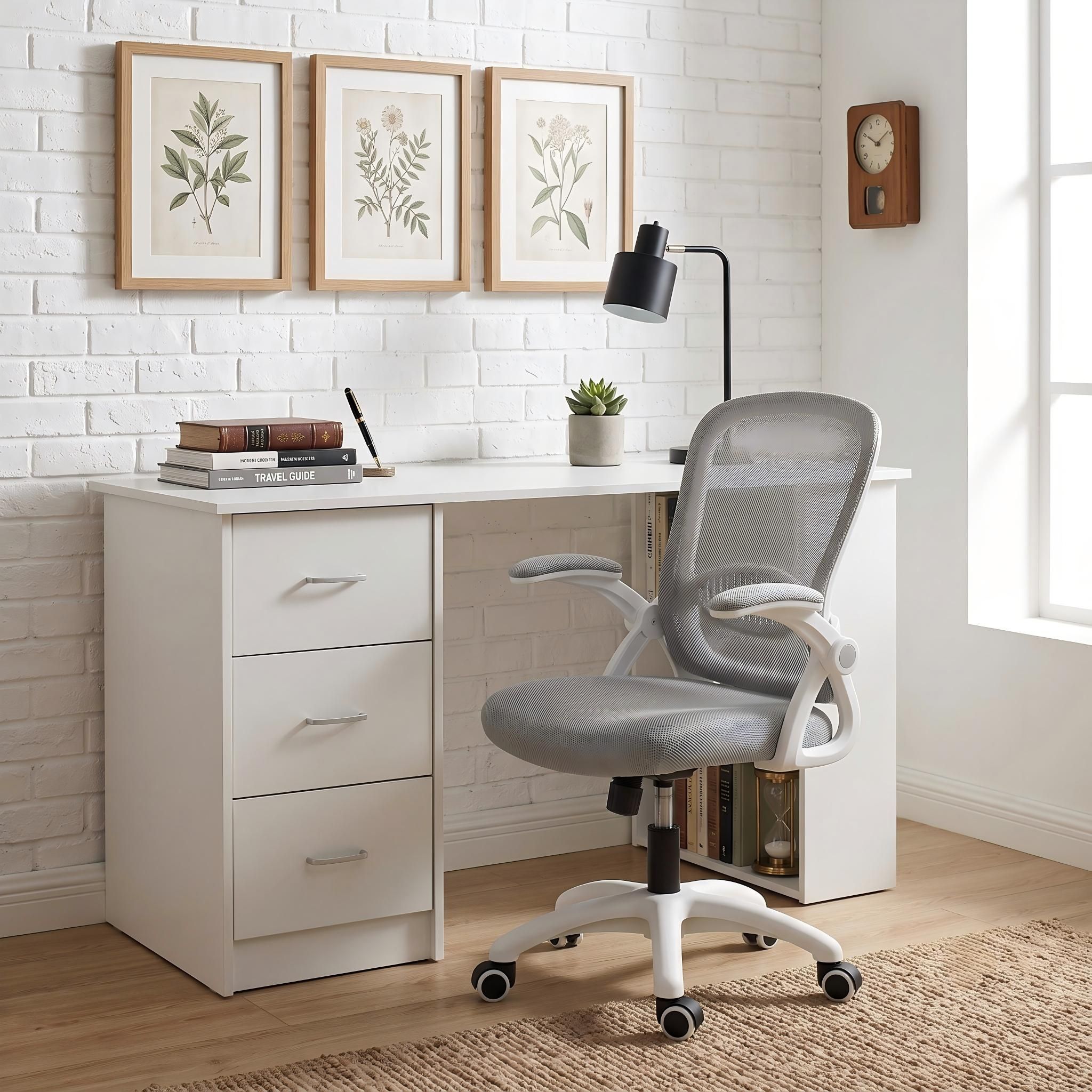 Artiss Computer Desk & Ergonomic Office Chair Set 120cm Home Office Study Desk