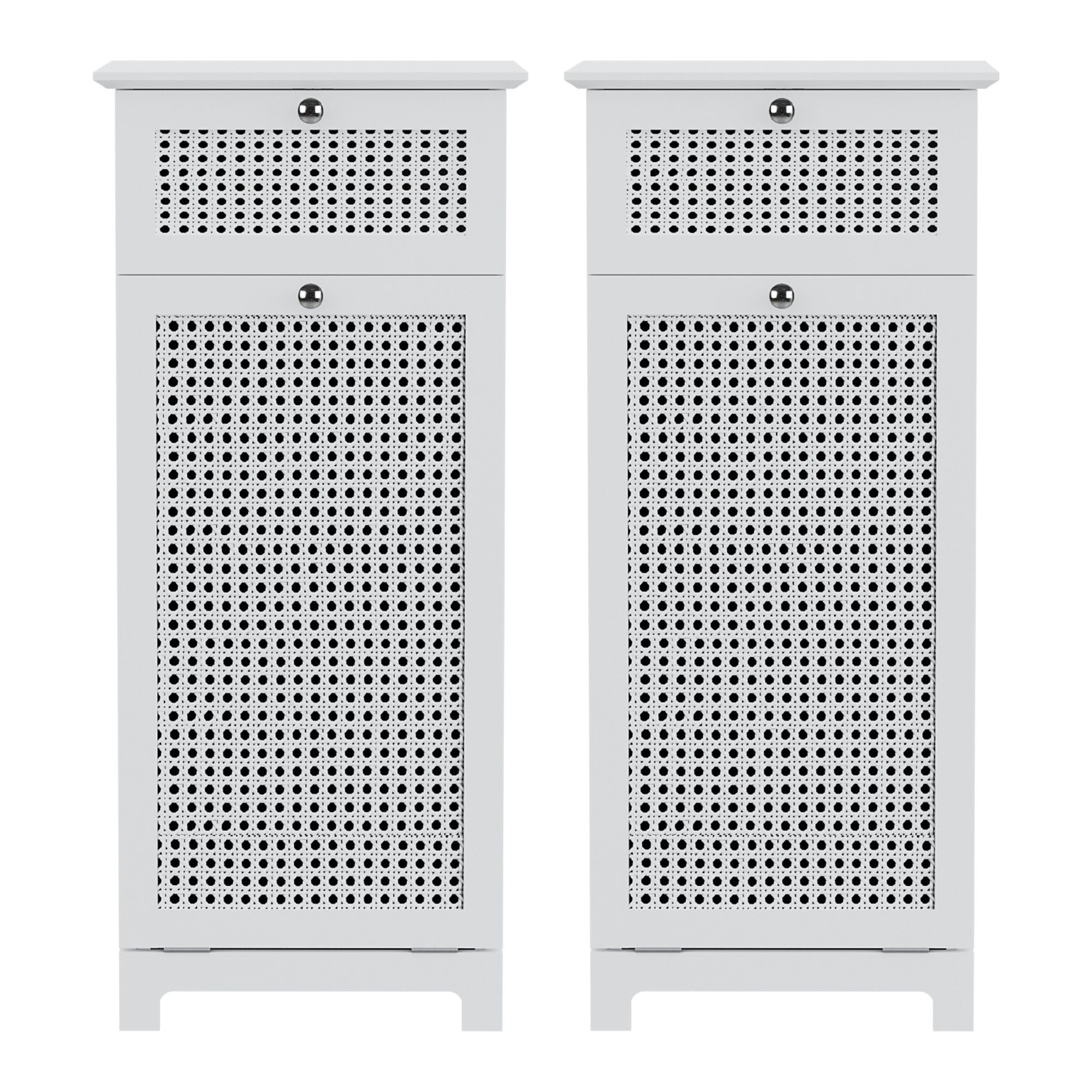 Artiss 2X Laundry Hamper Cabinet Bathroom Storage White Rattan