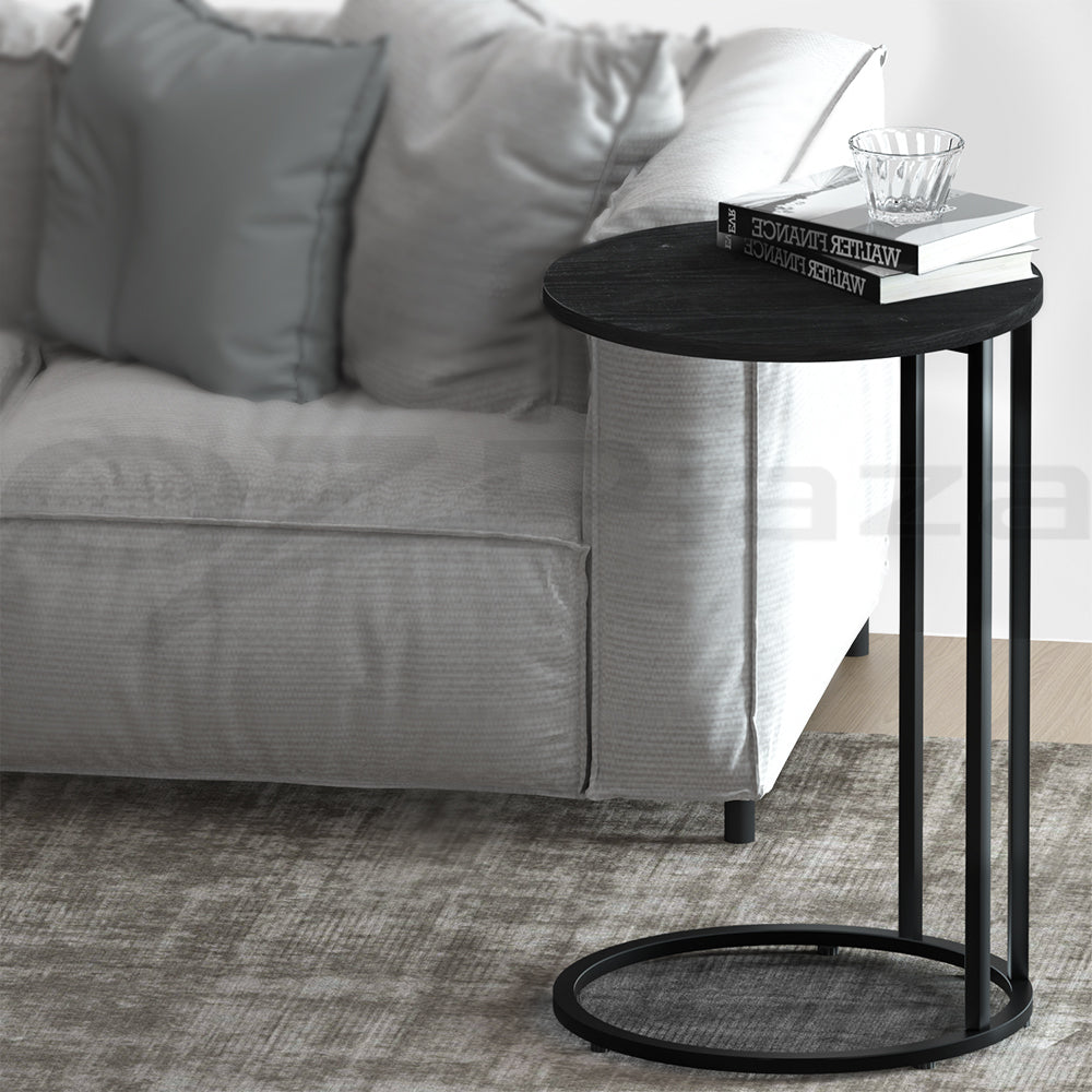 Artiss Coffee Table Side Round Black Free Delivery