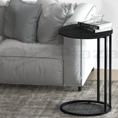 Artiss Coffee Table Side Round Black Free Delivery