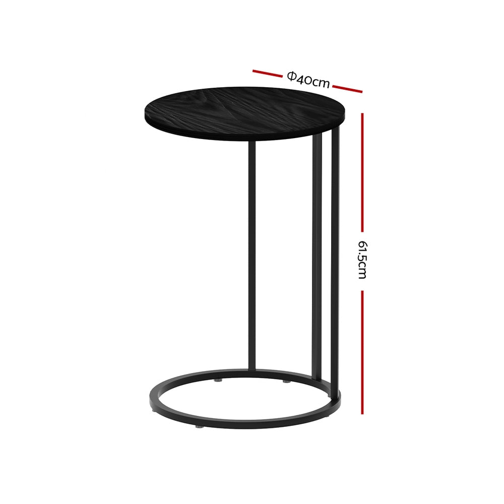 Artiss Coffee Table Side Round Black Free Delivery