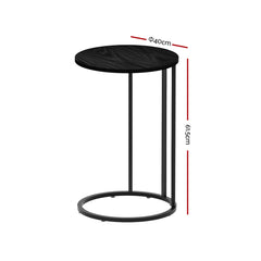 Artiss Coffee Table Side Round Black Free Delivery