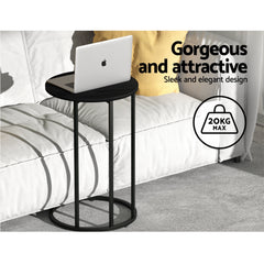 Artiss Coffee Table Side Round Black Free Delivery