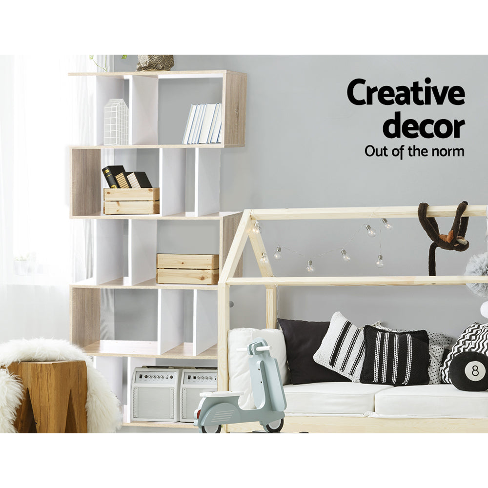 Artiss Bookshelf 6 Tiers - RITA White and Oak