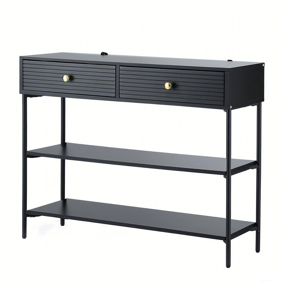 Artiss Console Table 3-Tier Black
