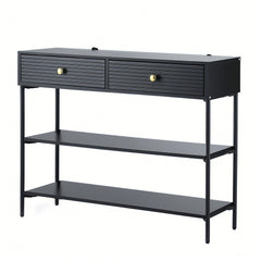 Artiss Console Table 3-Tier Black