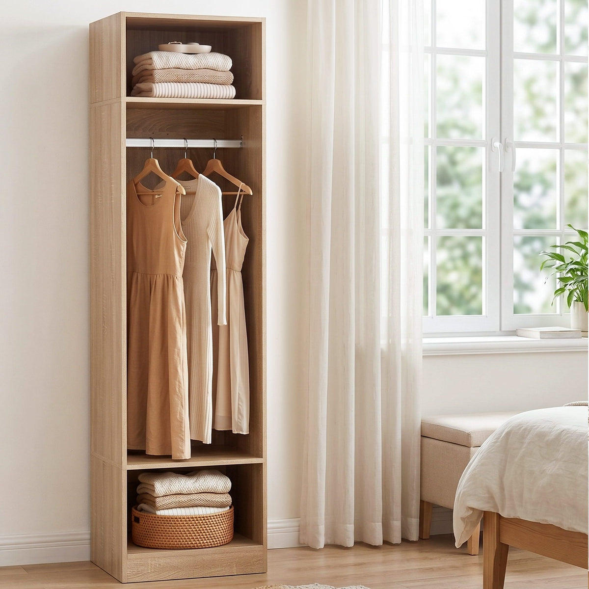Artiss Wardrobe Clothes Closet Storage Organizer Shelf Pine
