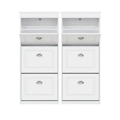 Artiss 2x Shoe Cabinet Storage Organiser 3 Flip Drawer White