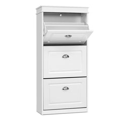 Artiss 2x Shoe Cabinet Storage Organiser 3 Flip Drawer White
