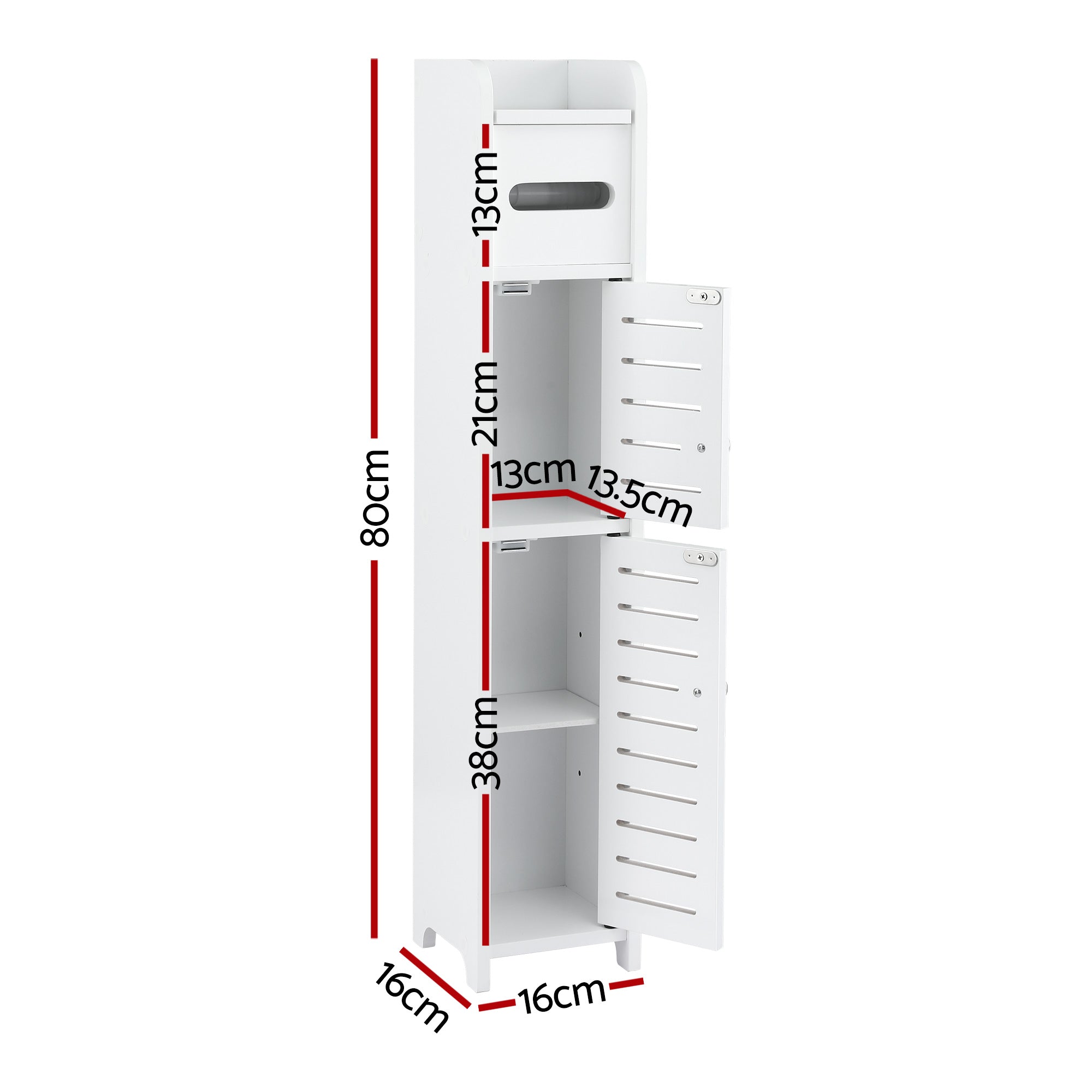 Artiss 2x Bathroom Storage Cabinet 3-Tier Toilet Paper Holder Organizer White