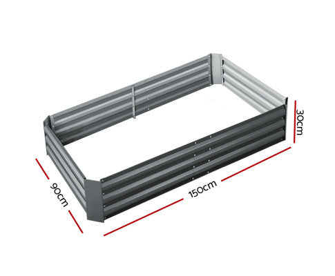 Green Fingers Garden Bed 150x90cm Planter Box Raised Container Galvanised Steel