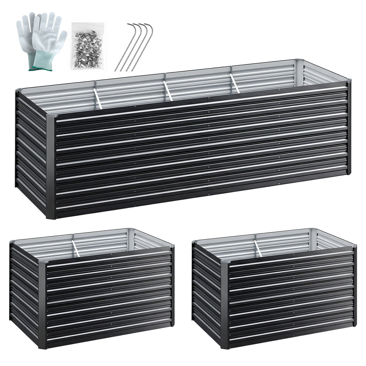 Green Fingers 2-in-1 Raised Garden Bed Kit, 240cm/120cm| 77cm Extra Deep