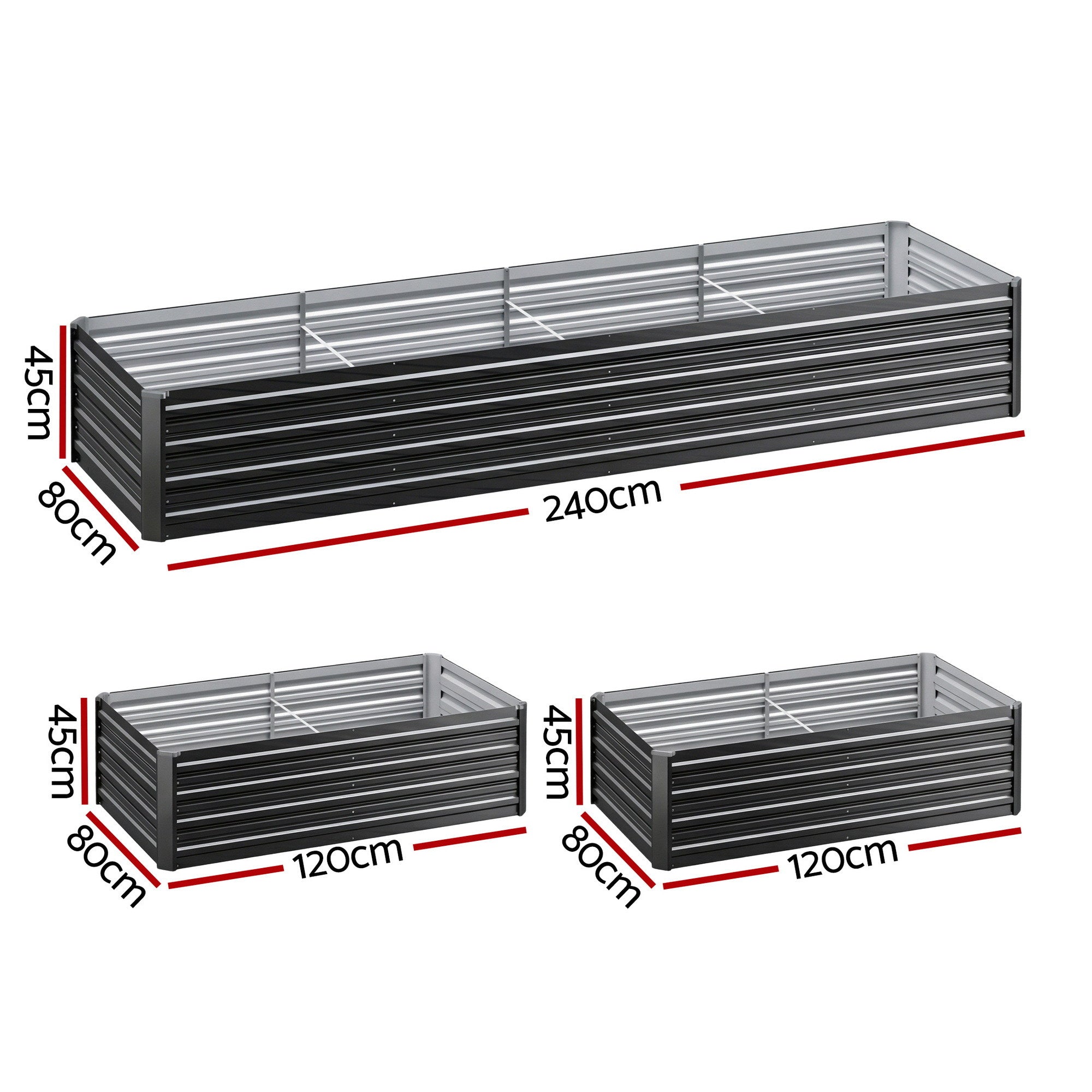 Green Fingers 2-in-1 Raised Garden Bed Kit 45cm Professional Depth Ergonomic