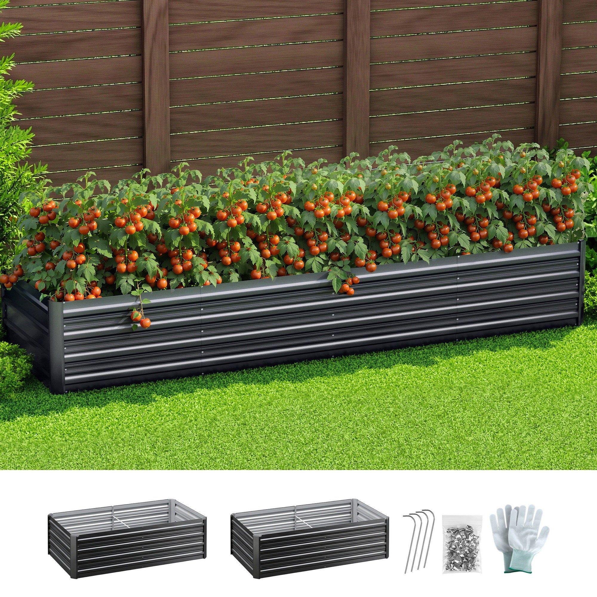 Green Fingers 2-in-1 Raised Garden Bed Kit 45cm Professional Depth Ergonomic