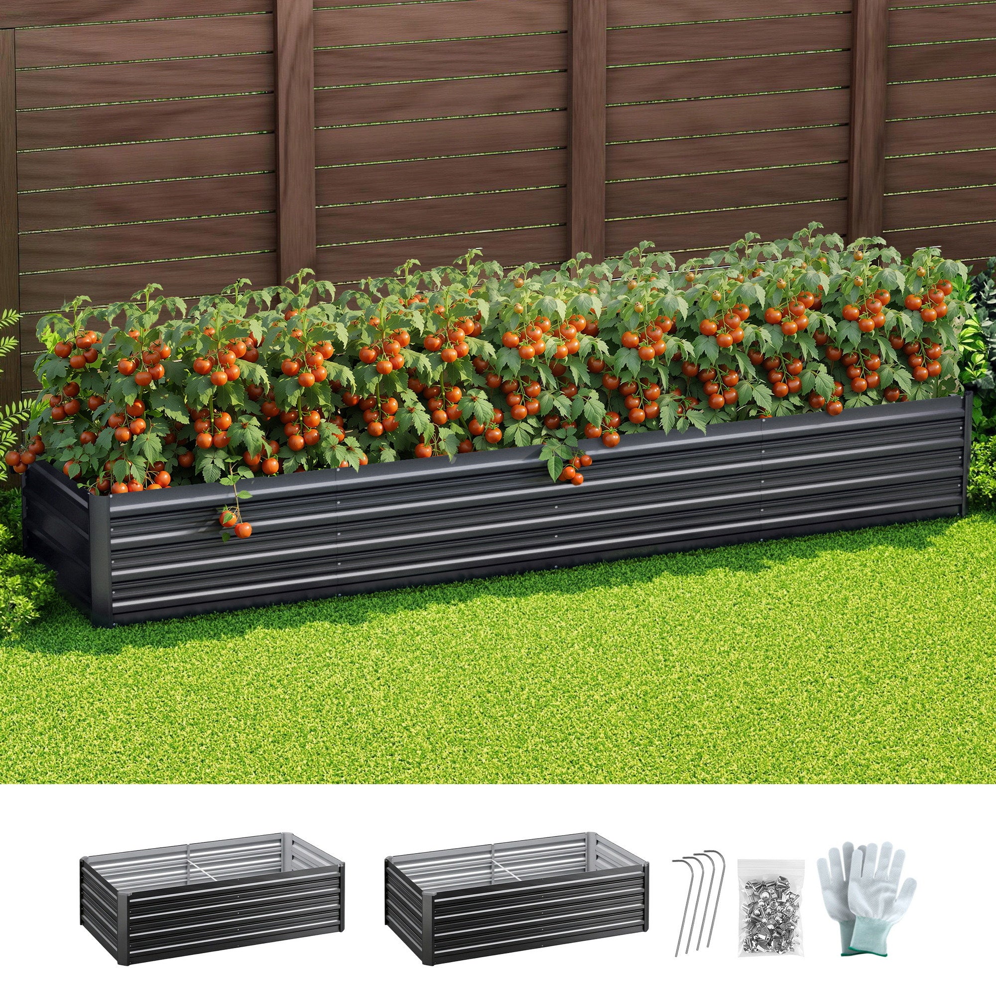 Green Fingers 2-in-1 Raised Garden Bed Kit Ergonomic 45cm Professional Depth