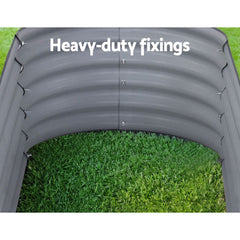 2x Green Fingers Raised Garden Bed 160X80X42cm Oval Planter Box Raised Container