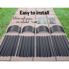 2x Green Fingers Raised Garden Bed 160X80X42cm Oval Planter Box Raised Container