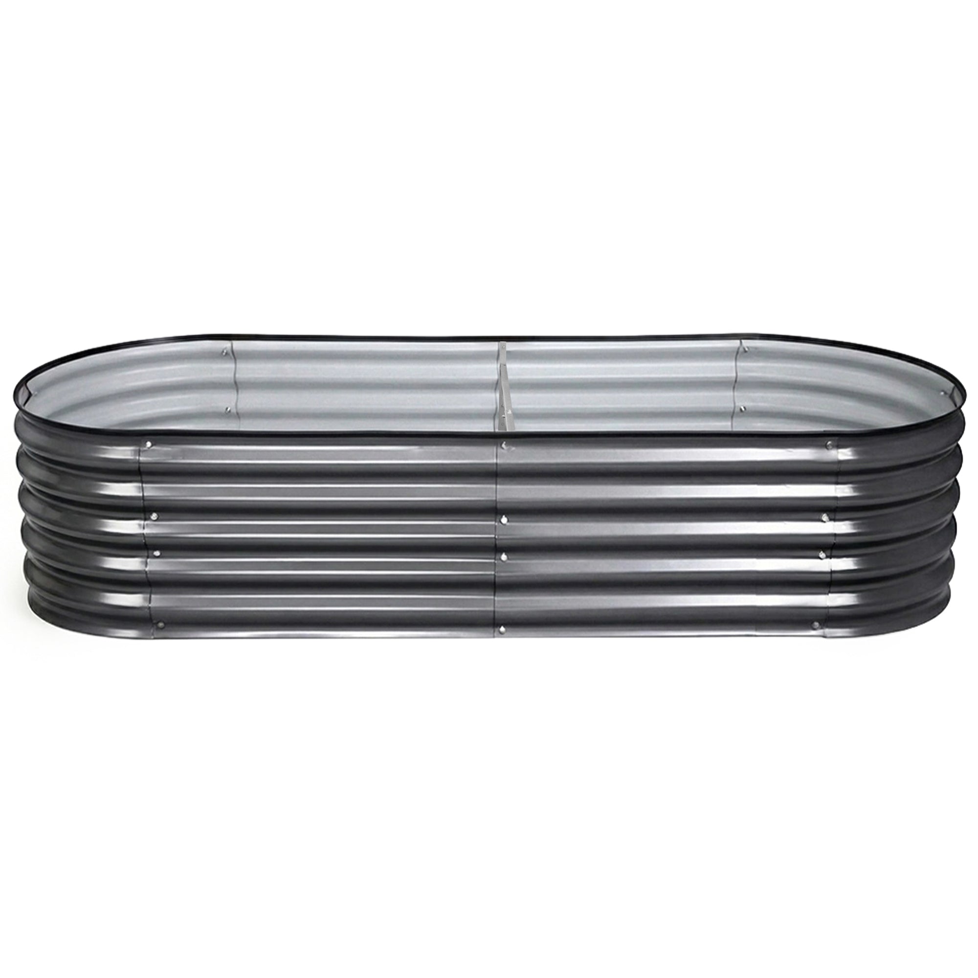 Green Fingers 3 Pcs Raised Garden Bed Kit Oval Galvanized Steel Planter Boxes 160x80x42cm, Heavy Duty Metal Elevated Garden Bed for Vegetables Flowers