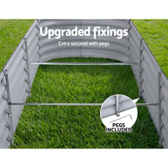 2x Green Fingers Raised Garden Bed 320X80X42cm Oval Planter Box Container
