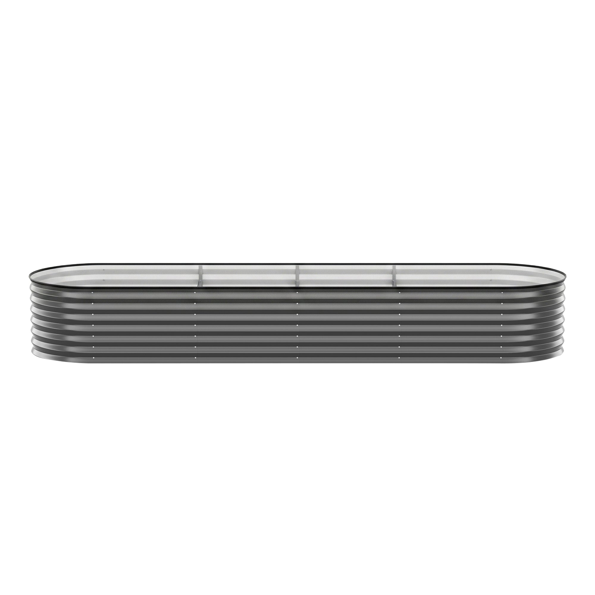 Green Fingers 3 Pcs Raised Garden Bed Kit Oval Galvanized Steel Planter Boxes 320x80x56cm, Heavy Duty Metal Elevated Garden Bed for Vegetables Flowers