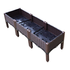 Green Fingers Garden Bed 120x40x36cm PP Planter Box Raised Container Growing