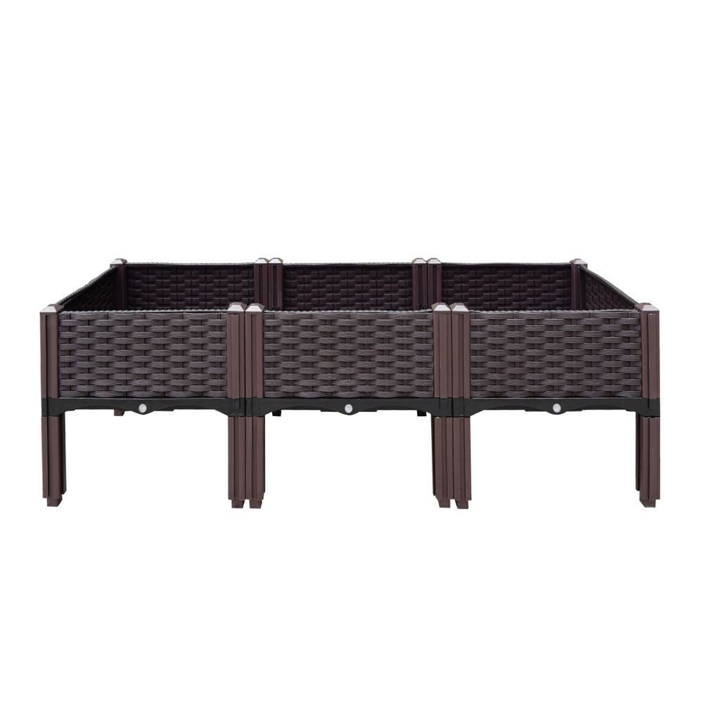 Green Fingers Garden Bed 120x40x36cm PP Planter Box Raised Container Growing